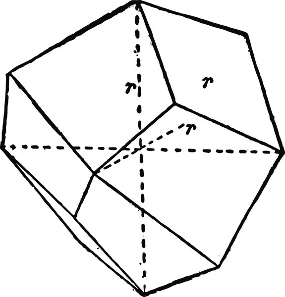 Deltohedron Ilustración Vectorial Simple Grabada — Archivo Imágenes Vectoriales