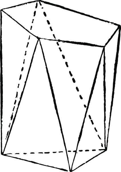 Prismatoid Graverad Enkel Vektor Illustration — Stock vektor