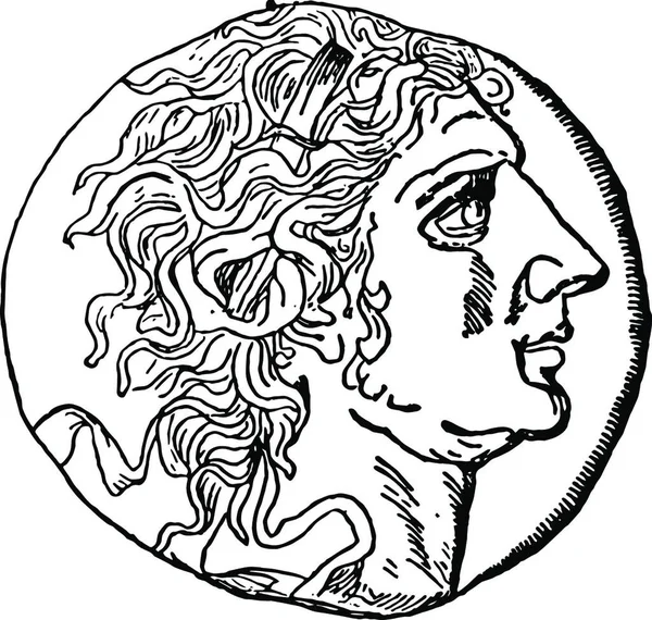 Mithridate Illustration Vectorielle Simple Gravée — Image vectorielle