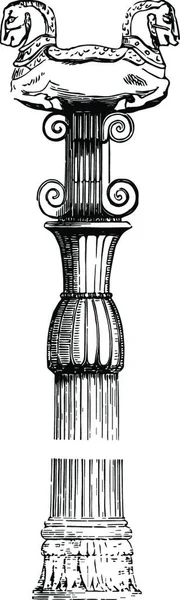 Column Engraved Simple Vector Illustration — Stock Vector