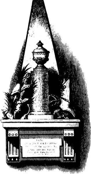 Памятник Ричарду Монтгомери Винтажная Иллюстрация — стоковый вектор