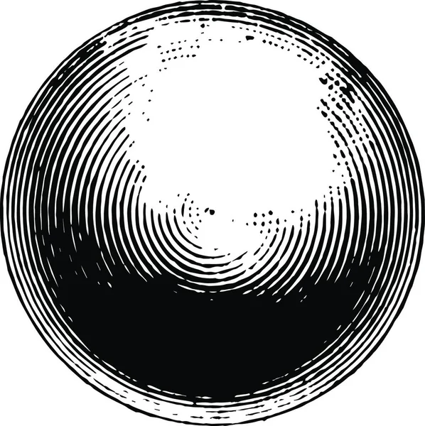 Sphère Illustration Vectorielle Simple Gravée — Image vectorielle