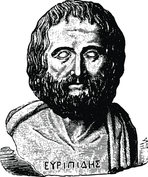 Euripides Гравіровані Прості Векторні Ілюстрації — стоковий вектор