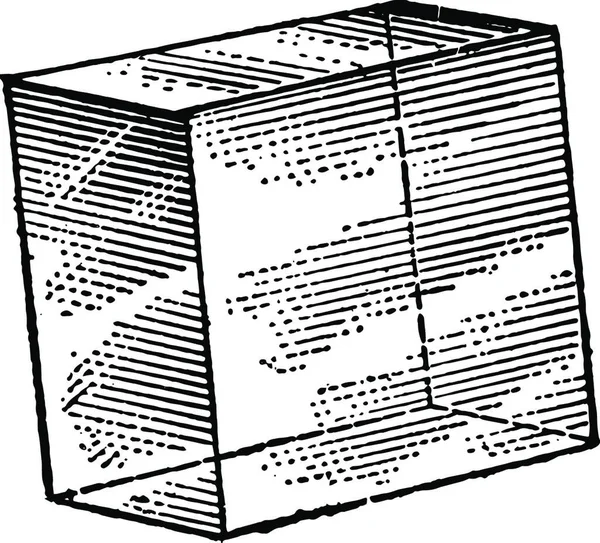 Romboedro Ilustración Vectorial Simple Grabada — Vector de stock
