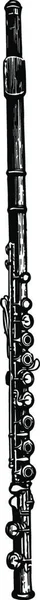 Flauta Ilustración Vectorial Simple Grabada — Vector de stock