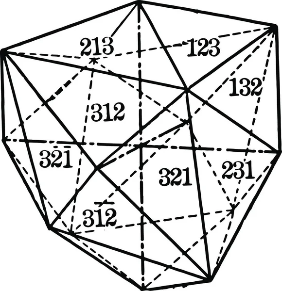 Hexakis Tetrahedron Graverad Enkel Vektor Illustration — Stock vektor