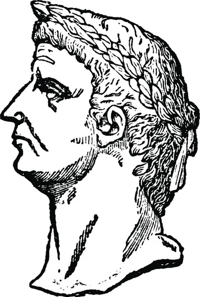 Claudius Illustration Vectorielle Simple Gravée — Image vectorielle