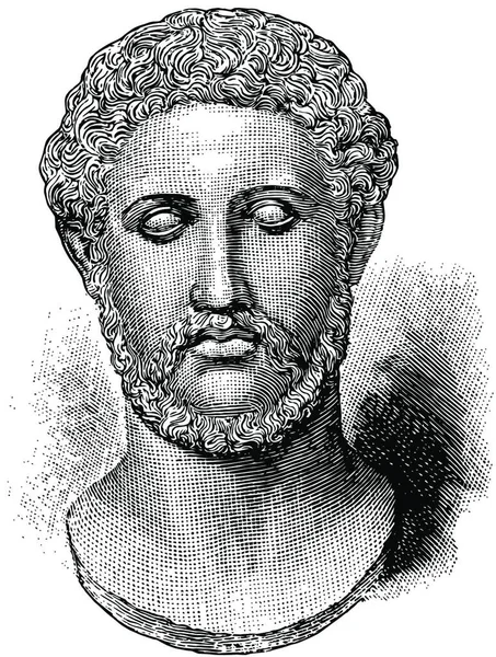 Alcibiades Engraved Simple Vector Illustration — Stock Vector