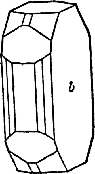Ferrocolumbite Engraved Simple Vector Illustration — Stock Vector