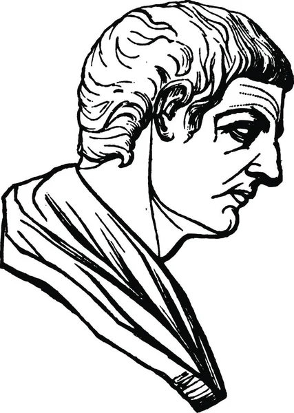 Аристотель Гравированная Простая Векторная Иллюстрация — стоковый вектор
