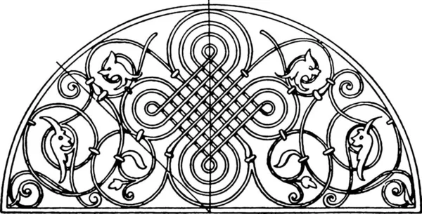 Ренесансна Панель Англ Renaissance Lunette Panel Німецький Дизайн Виготовлений Тканини — стоковий вектор