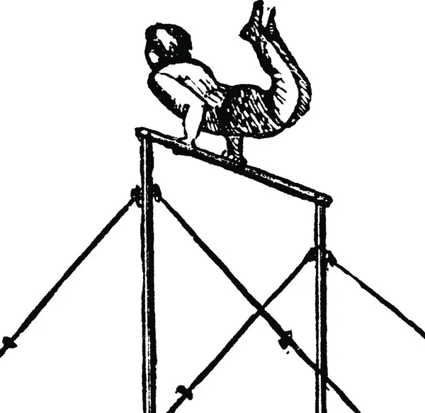 Akrobat Rytá Jednoduchá Vektorová Ilustrace — Stockový vektor