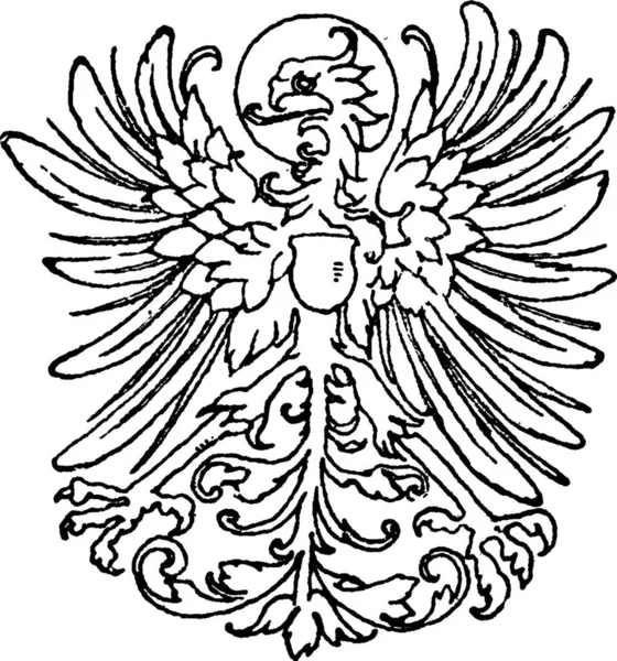 Modern Heraldic Eagle Jest Niemiecki Vintage Grawerowanie — Wektor stockowy