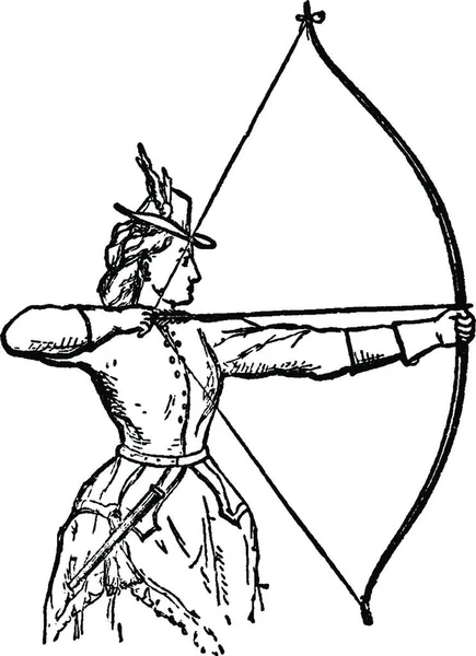 Archery Vintage Vector Illustration — Stock vektor