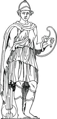 Güçlü bir antik savaşçı, basit bir vektör çizimi.