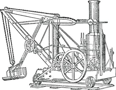 Kazıcı, vintage vektör çizimi