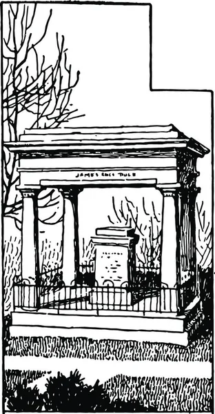 Polk Tomb Vintage Illustratie — Stockvector