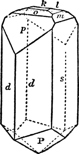 Hemimorfit Graverad Enkel Vektor Illustration — Stock vektor