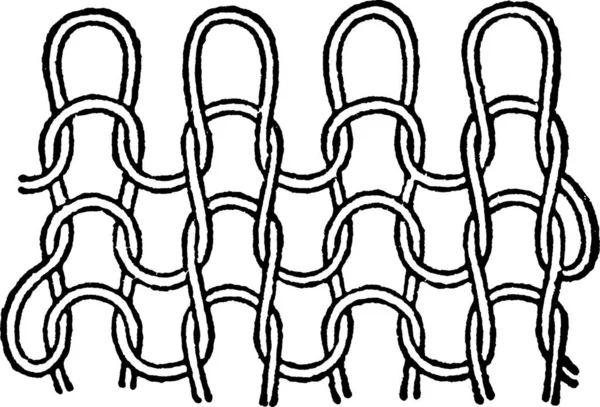 ストッキネットの縦縞を持つリブステッチパターン — ストックベクタ