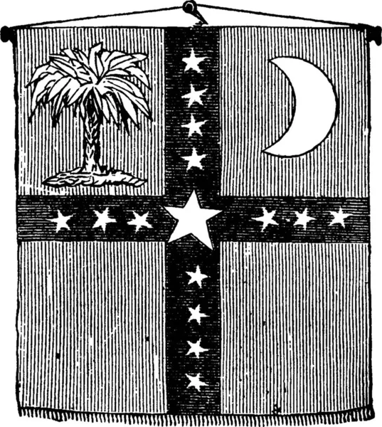 Banner Carolina Sul Gravada Ilustração Vetorial Simples —  Vetores de Stock