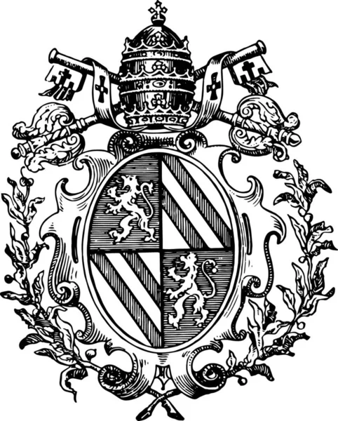 Römisch Katholisches Wappen Übernimmt Typischerweise Innerhalb Seiner Schilde — Stockvektor