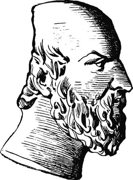 Aeschylus Engraved Simple Vector Illustration — Stock Vector