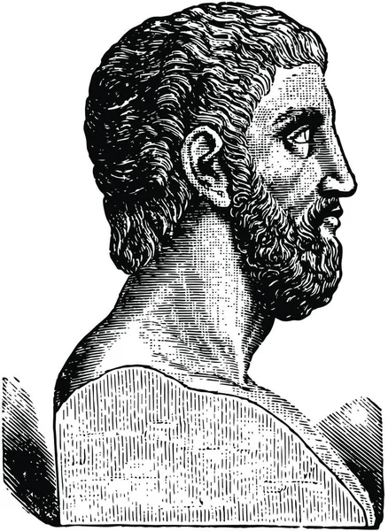 Alcibiades Engraved Simple Vector Illustration — Stock Vector