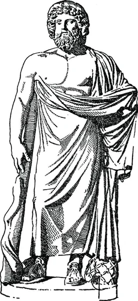 Aesculapius Ασπρόμαυρη Απλή Διανυσματική Απεικόνιση — Διανυσματικό Αρχείο