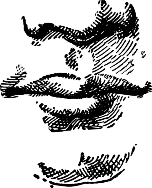 Χείλη Χαραγμένα Απλή Διανυσματική Απεικόνιση — Διανυσματικό Αρχείο