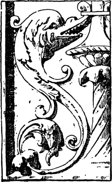 Замок Дизайні Blois Dolphin Вигравіруваний Простий Вектор Ілюстрація — стоковий вектор
