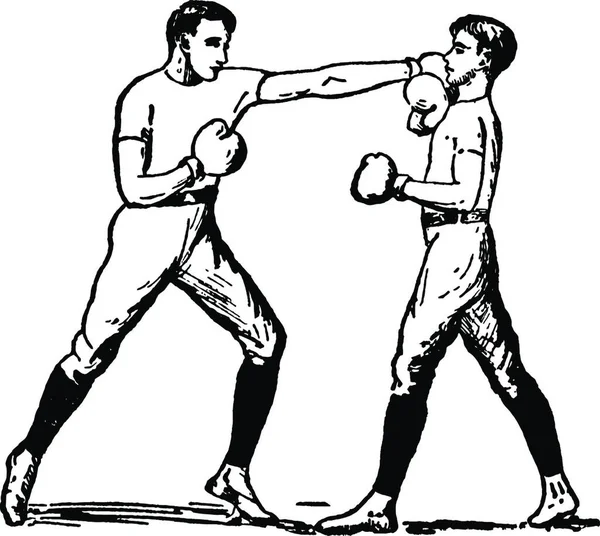 Boxeo Vintage Vector Ilustración — Archivo Imágenes Vectoriales