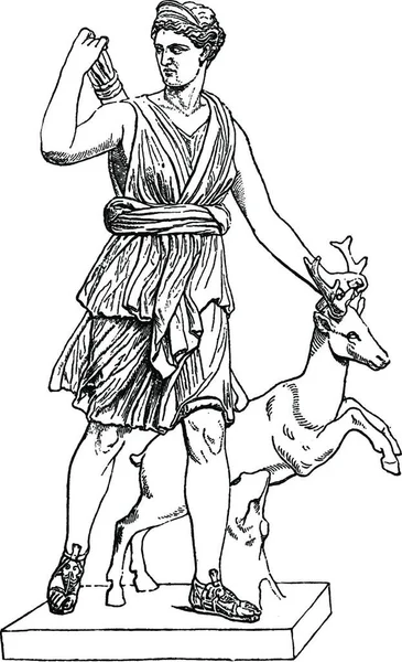 Illustration Vectorielle Vintage Artemis — Image vectorielle