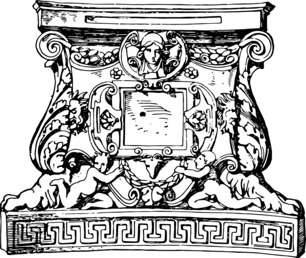 Єдестал Рамка Італійського Відродження Вінтаж Векторні Ілюстрації — стоковий вектор