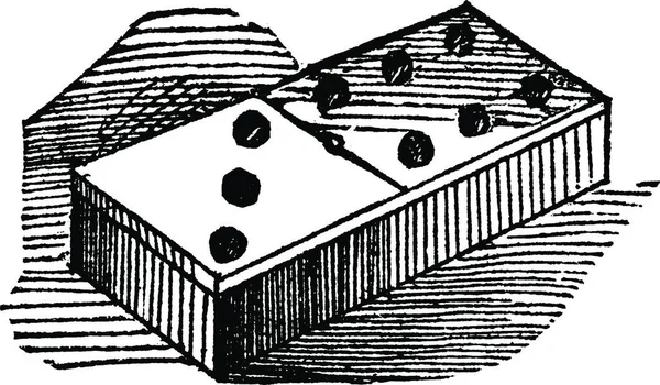 Illustrazione Vettoriale Vintage Domino — Vettoriale Stock