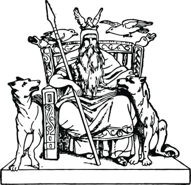 Odin klasik vektör illüstrasyonu