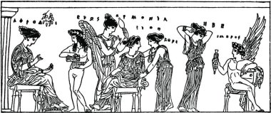 Harmoni vintage vektör çizimi