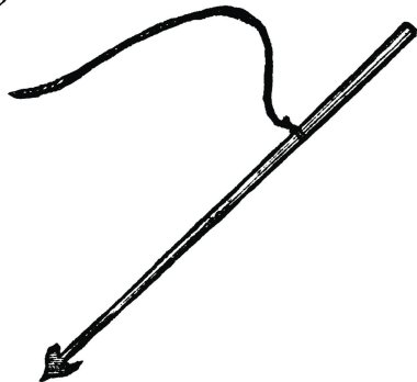 Zıpkın siyah ve beyaz vintage vektör çizimi