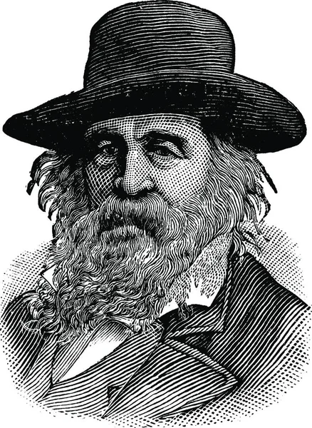 Walt Whitman Vintage Illustration — Archivo Imágenes Vectoriales
