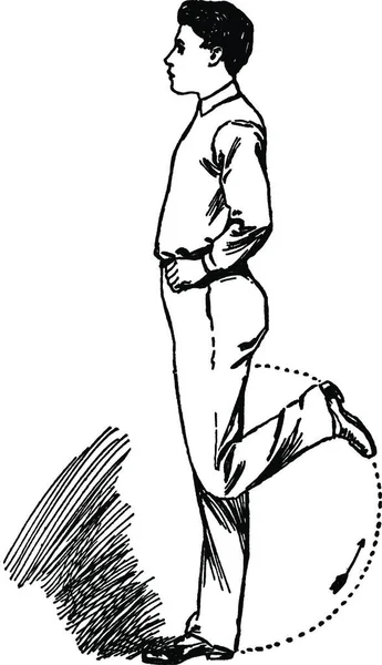 Упражнение Черно Белой Винтажной Векторной Иллюстрацией — стоковый вектор