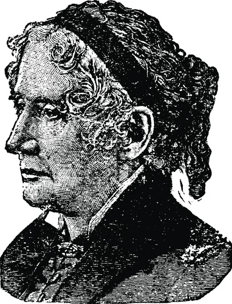 Harriet Beecher Stowe Vintage Illustration — Stok Vektör