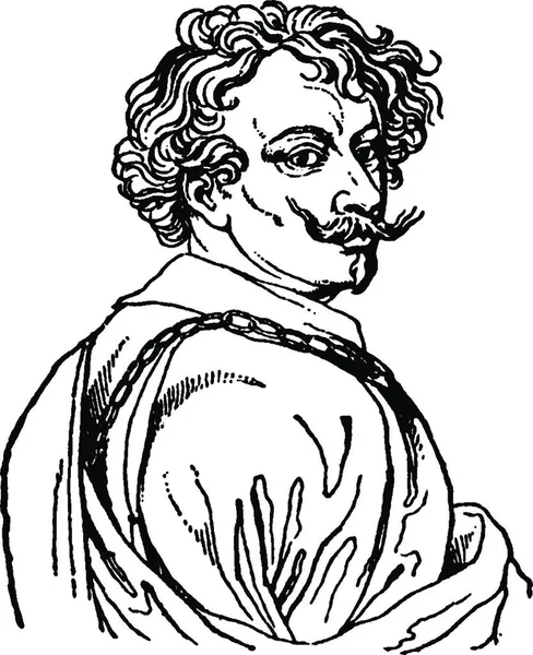 Sir Anthony Van Dyck Vintage Illustration — Image vectorielle
