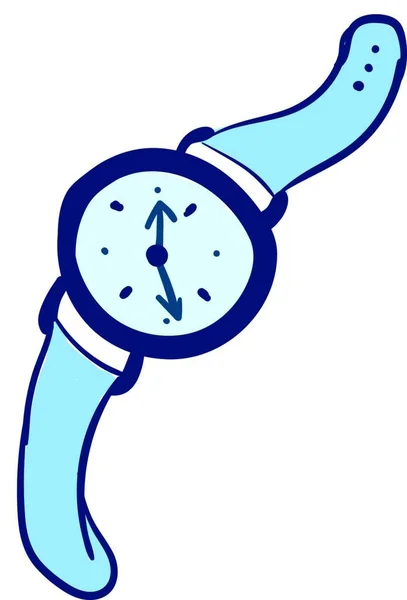 Relógio Whristwatch Azul Ilustração Vetor Sobre Fundo Branco — Vetor de Stock