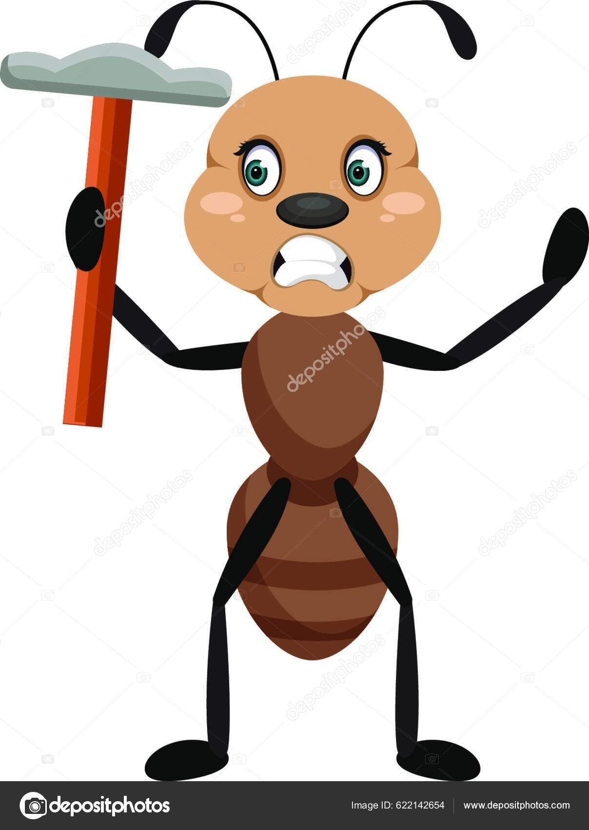Ant Hammer Illustrator Vector White Background Stock Vector by ©YAY ...