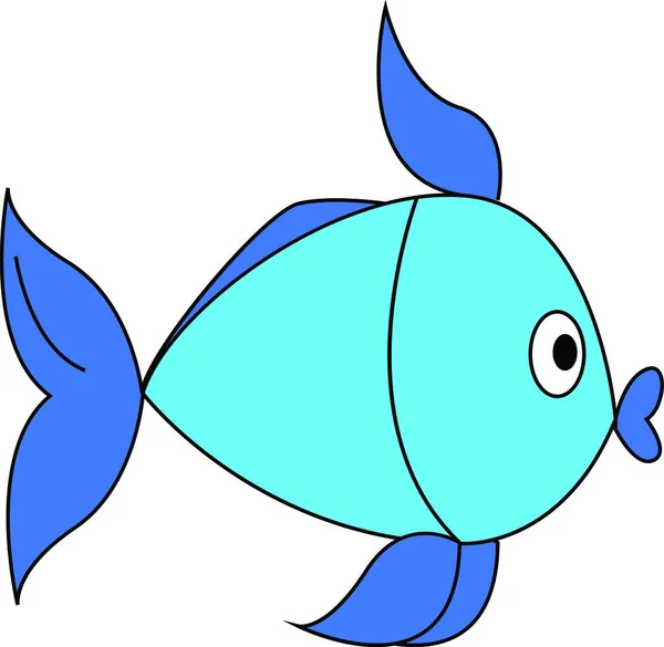 Sininen Vaaleansininen Kala Vektori Kuva Valkoisella Taustalla — vektorikuva