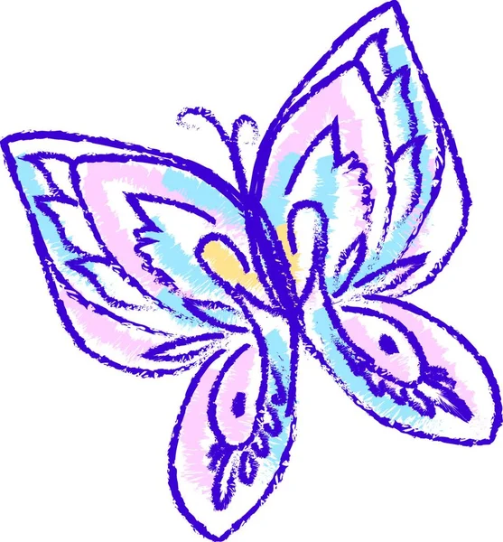 Σχέδιο Ενός Χαριτωμένο Πεταλούδα Διάνυσμα Χρώμα Εικόνα — Διανυσματικό Αρχείο