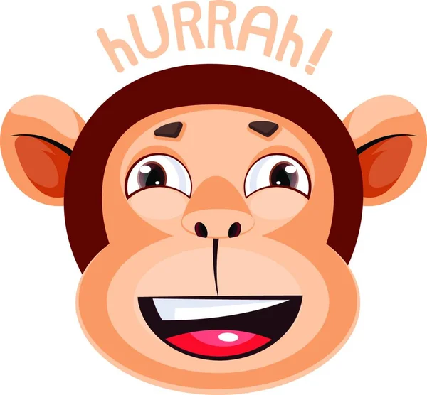 Macaco Está Sentindo Feliz Ilustração —  Vetores de Stock