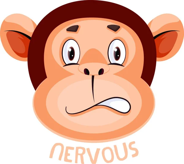 Monkey Feeling Nervous Illustration — Stock Vector