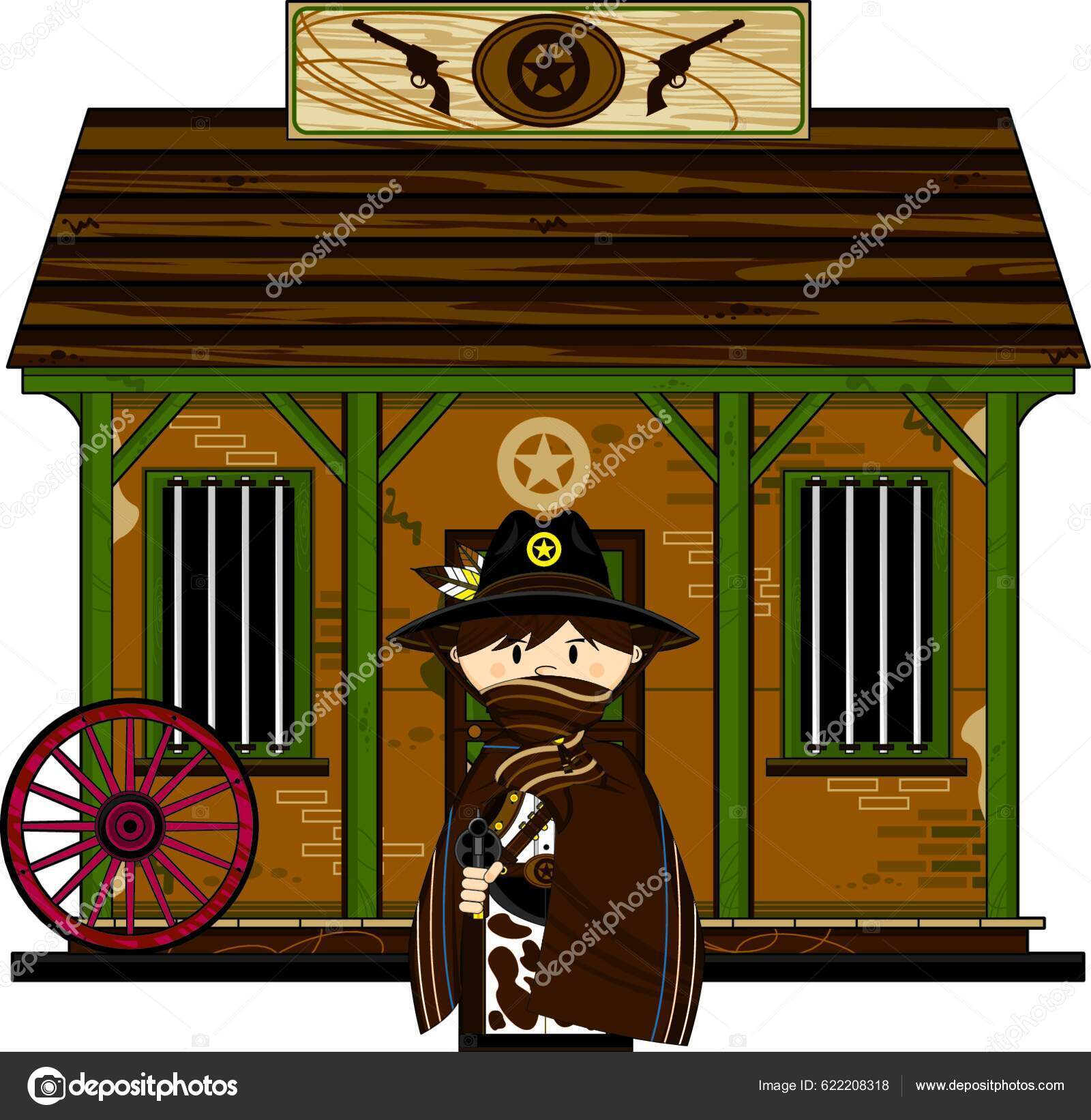 Cartoon Cowboy Sheriff Jailhouse Stock Vector by ©YAY_Images 622208318
