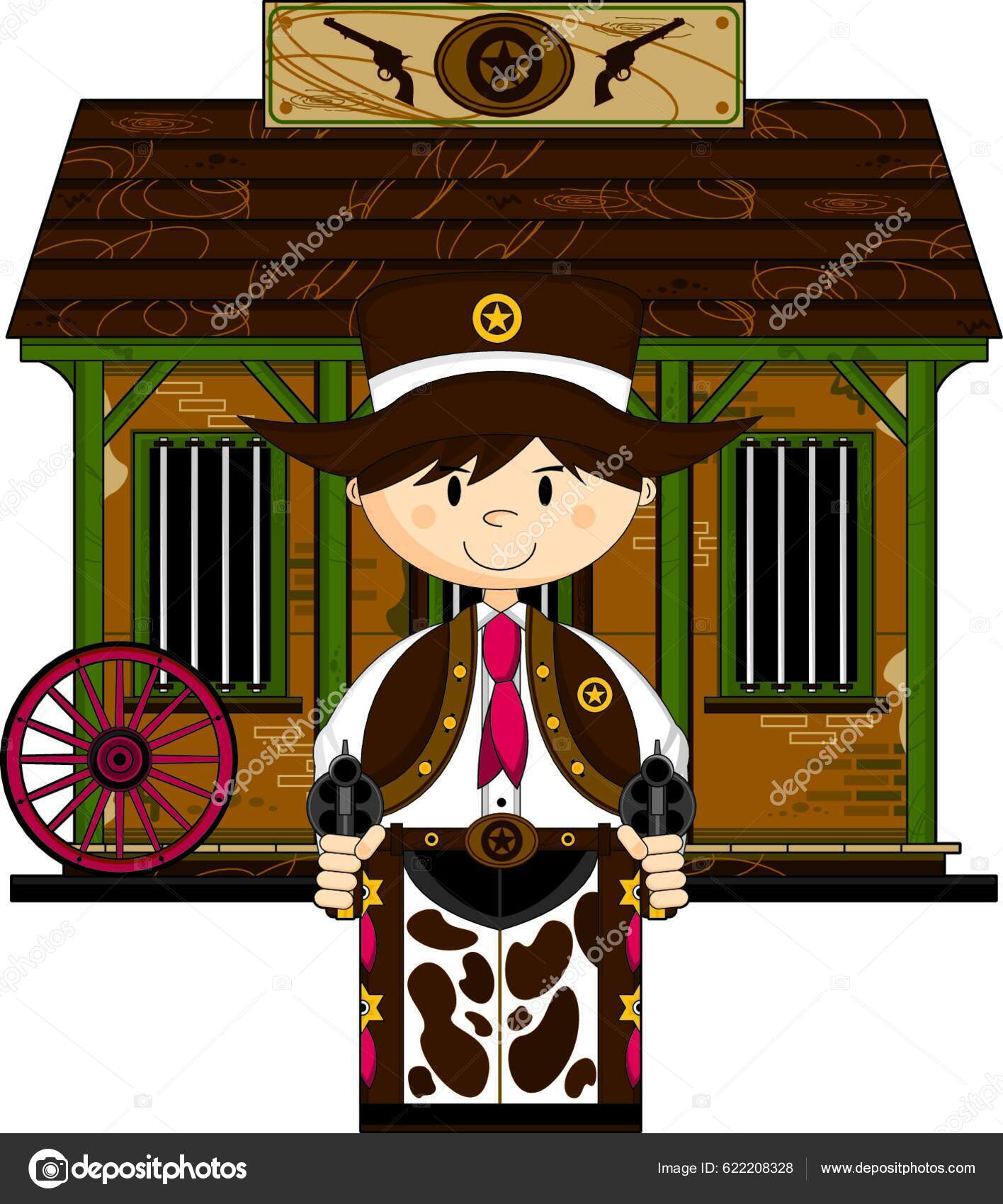 Cartoon Cowboy Sheriff Jailhouse Stock Vector by ©YAY_Images 622208328