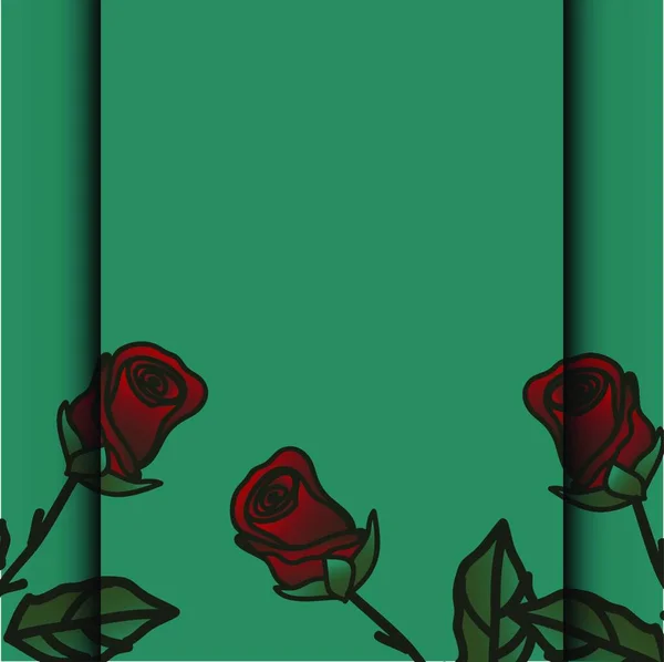 Roses Fleurs Illustration Vectorielle Design Simple — Image vectorielle